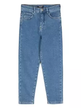 Balmain Kids джинсы прямого кроя из хлопковой смеси, синий