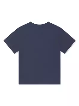 Balmain Kids футболка из хлопка с логотипом, синий