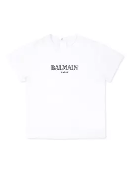 Balmain Kids футболка из хлопка с логотипом, белый