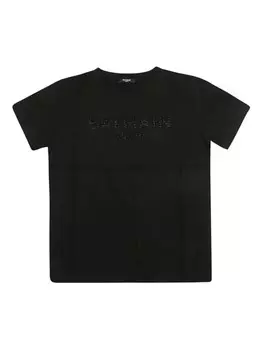 Balmain Kids футболка из хлопка с логотипом, черный