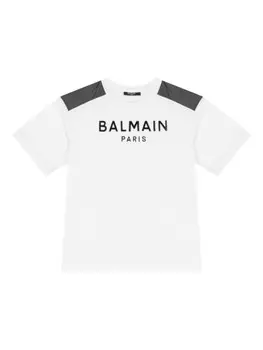 Balmain Kids футболка из хлопка с логотипом, белый