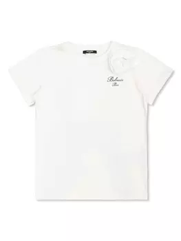 Balmain Kids футболка из хлопка с логотипом, белый