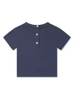 Balmain Kids футболка из хлопка с вышитым логотипом, синий