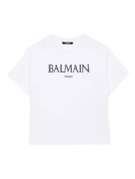 Balmain Kids футболка Roman с логотипом, белый