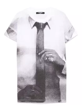 Balmain Kids футболка с графичным принтом, белый