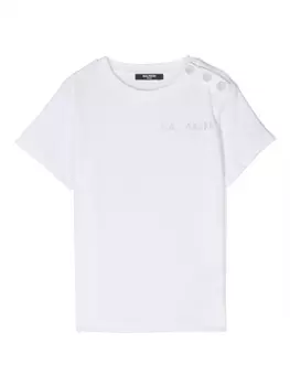 Balmain Kids футболка с логотипом, белый