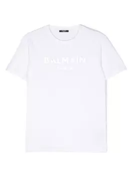 Balmain Kids футболка с логотипом, белый