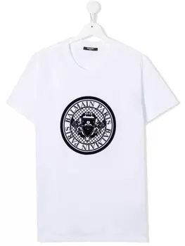 Balmain Kids футболка с логотипом, белый