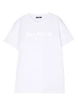 Balmain Kids футболка с логотипом, белый