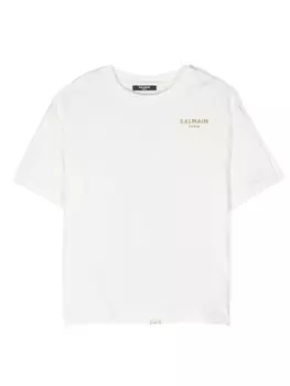 Balmain Kids футболка с логотипом, белый