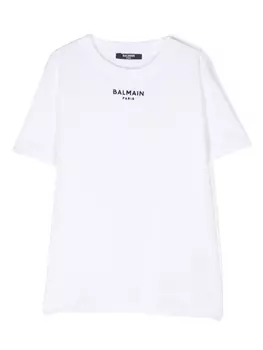 Balmain Kids футболка с логотипом, белый