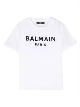 Balmain Kids футболка с логотипом, белый
