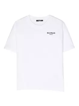Balmain Kids футболка с логотипом, белый