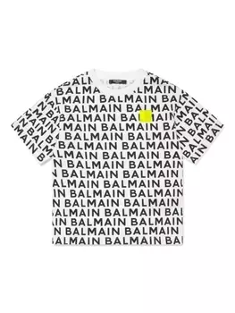 Balmain Kids футболка с логотипом, белый