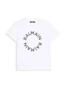 Balmain Kids футболка с логотипом, белый