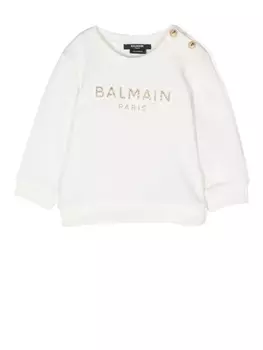 Balmain Kids футболка с логотипом, белый