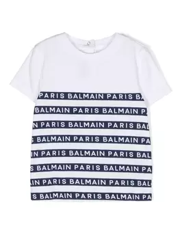 Balmain Kids футболка с логотипом, белый