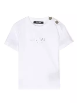 Balmain Kids футболка с логотипом, белый