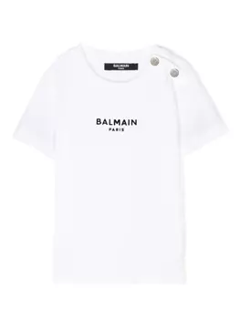 Balmain Kids футболка с логотипом, белый