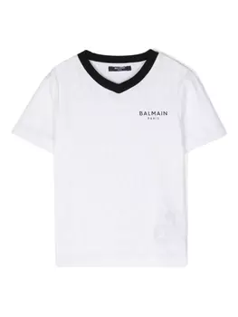 Balmain Kids футболка с логотипом, белый