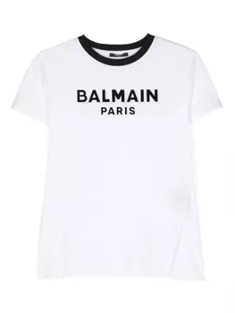 Balmain Kids футболка с логотипом, белый
