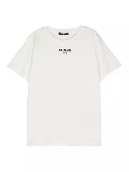 Balmain Kids футболка с логотипом, белый