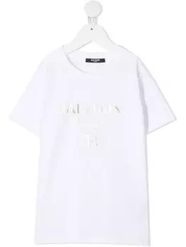 Balmain Kids футболка с логотипом, белый