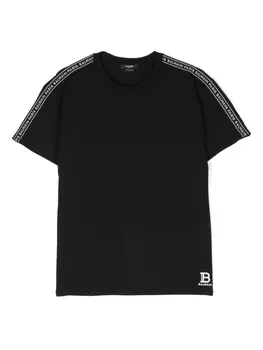 Balmain Kids футболка с логотипом, черный