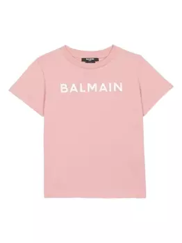 Balmain Kids футболка с логотипом, розовый
