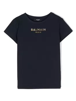 Balmain Kids футболка с логотипом, синий