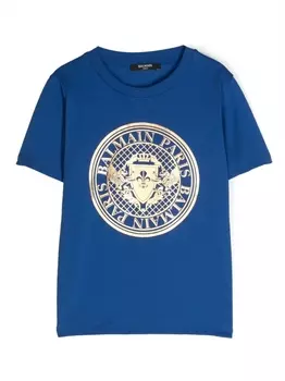 Balmain Kids футболка с логотипом, синий