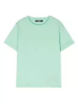 Balmain Kids футболка с логотипом, зеленый