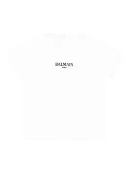 Balmain Kids футболка с вышитым логотипом, белый