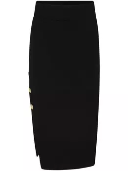 Balmain Kids хлопковая макси-юбка с боковыми разрезами, черный