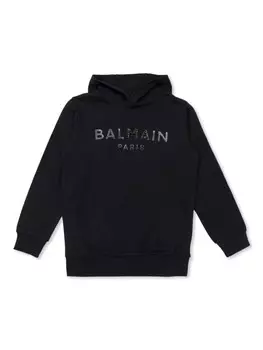 Balmain Kids худи с логотипом, черный