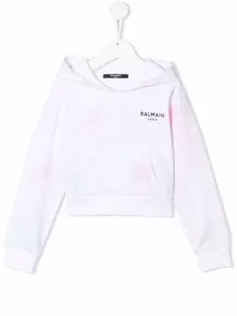 Balmain Kids худи с принтом тай-дай, розовый