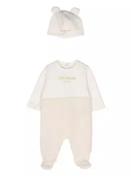 Balmain Kids комплект для новорожденного с логотипом, серый