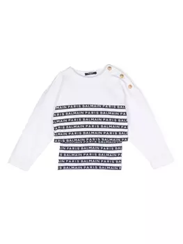 Balmain Kids комплект из боди, шапки и варежек с логотипом, белый