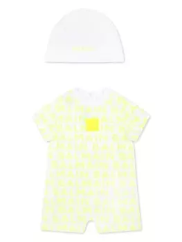 Balmain Kids комплект из двух комбинезонов с логотипом, желтый