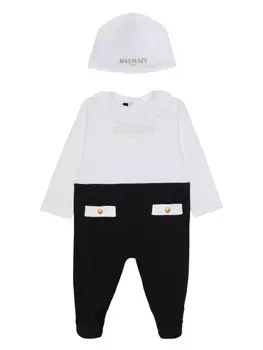 Balmain Kids комплект из комбинезона и игрушки, белый