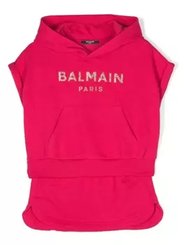 Balmain Kids комплект из топа и юбки с логотипом, розовый