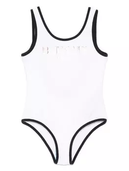 Balmain Kids купальник с логотипом, белый