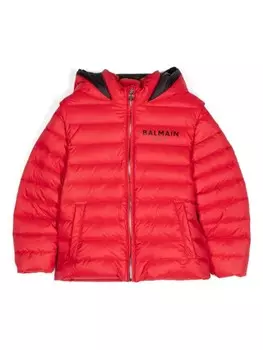 Balmain Kids куртка с логотипом, красный