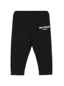 Balmain Kids легинсы с логотипом, черный