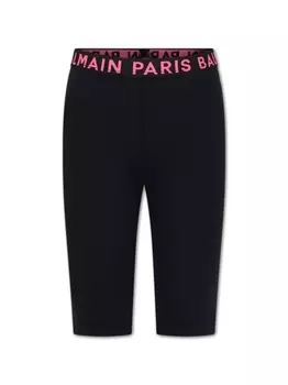 Balmain Kids легинсы с логотипом, черный