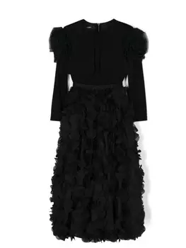 Balmain Kids макси-платье с логотипом на поясе, черный