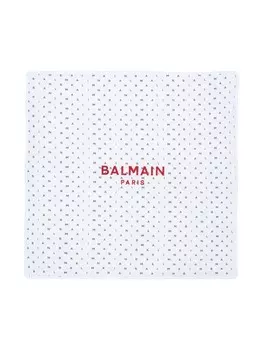 Balmain Kids одеяло с логотипом, белый