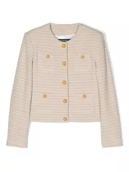 Balmain Kids пиджак в полоску, нейтральный цвет
