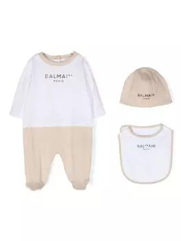 Balmain Kids пижама с логотипом, белый