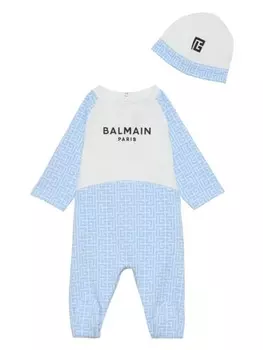Balmain Kids пижама с монограммой PB, белый